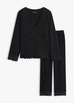 Online Pyjama mit Spitzenbesatz Damen Wäsche·Nachtwäsche|Nachtwäsche