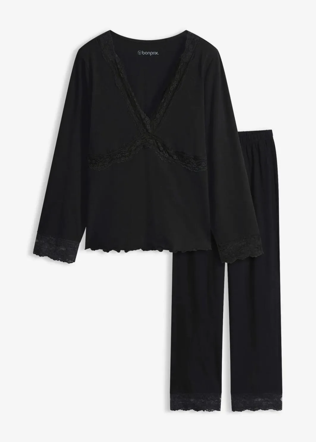 Online Pyjama mit Spitzenbesatz Damen Wäsche·Nachtwäsche|Nachtwäsche