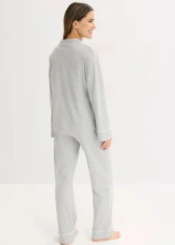 Pyjama mit Viskose und Knopfleiste Damen Wäsche·Nachtwäsche|Nachtwäsche