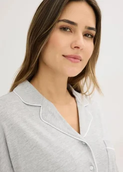 Pyjama mit Viskose und Knopfleiste Damen Wäsche·Nachtwäsche|Nachtwäsche