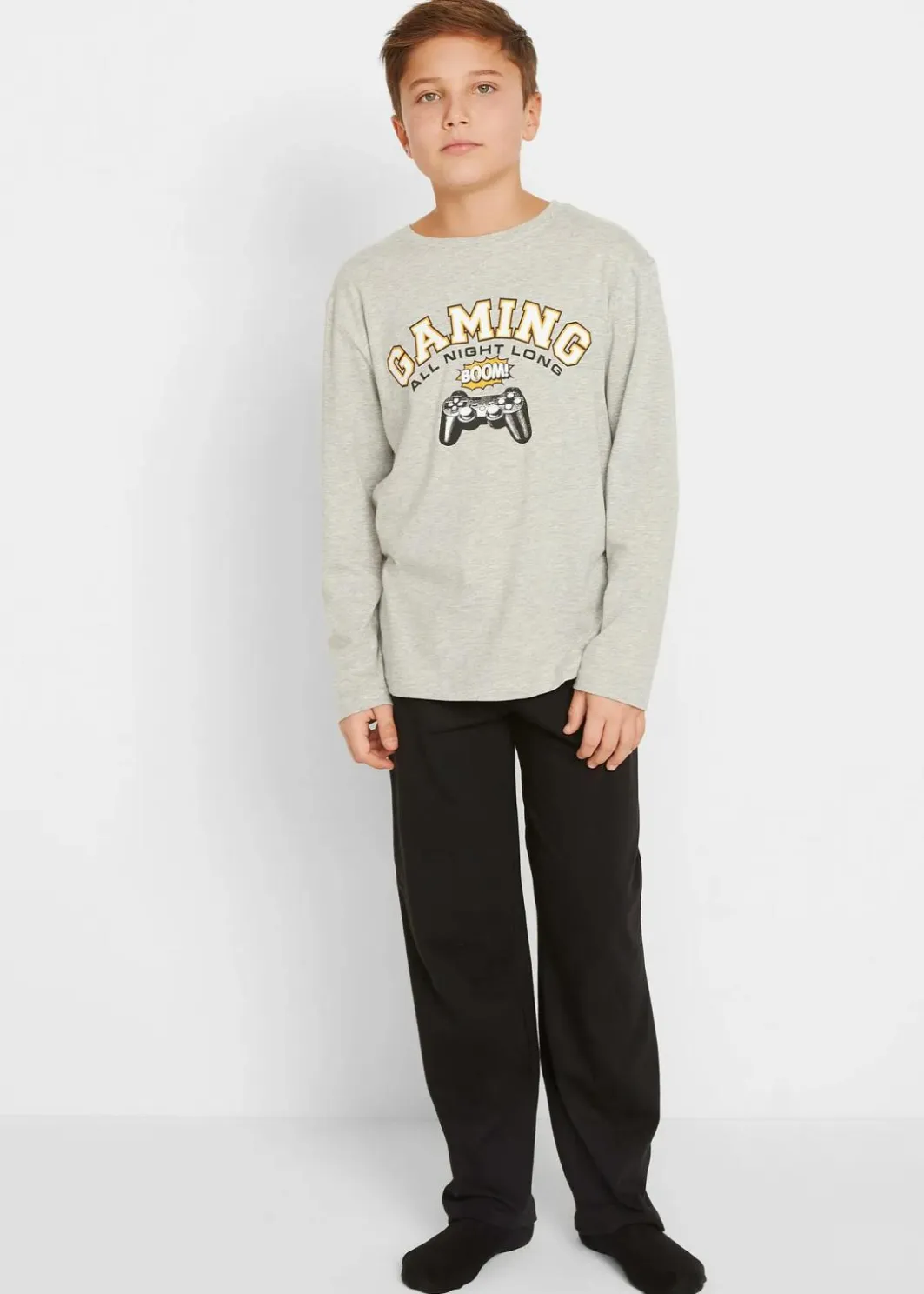 Kinder bonprix Jungen·Nachtwäsche|Pyjama mit weicher Baumwolle (2-tlg. Set)