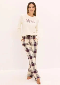 Damen bonprix Wäsche·Nachtwäsche|Nachtwäsche|Pyjama mit weicher Webhose und Geschenktasche