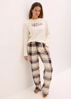 Damen bonprix Wäsche·Nachtwäsche|Nachtwäsche|Pyjama mit weicher Webhose und Geschenktasche
