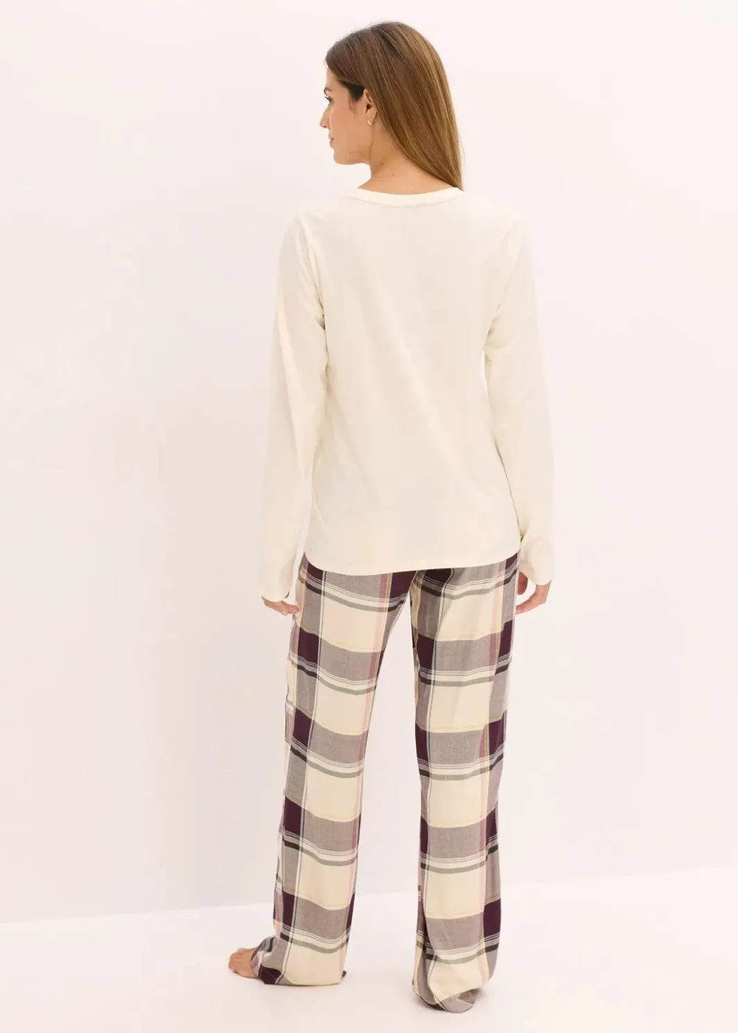 Damen bonprix Wäsche·Nachtwäsche|Nachtwäsche|Pyjama mit weicher Webhose und Geschenktasche