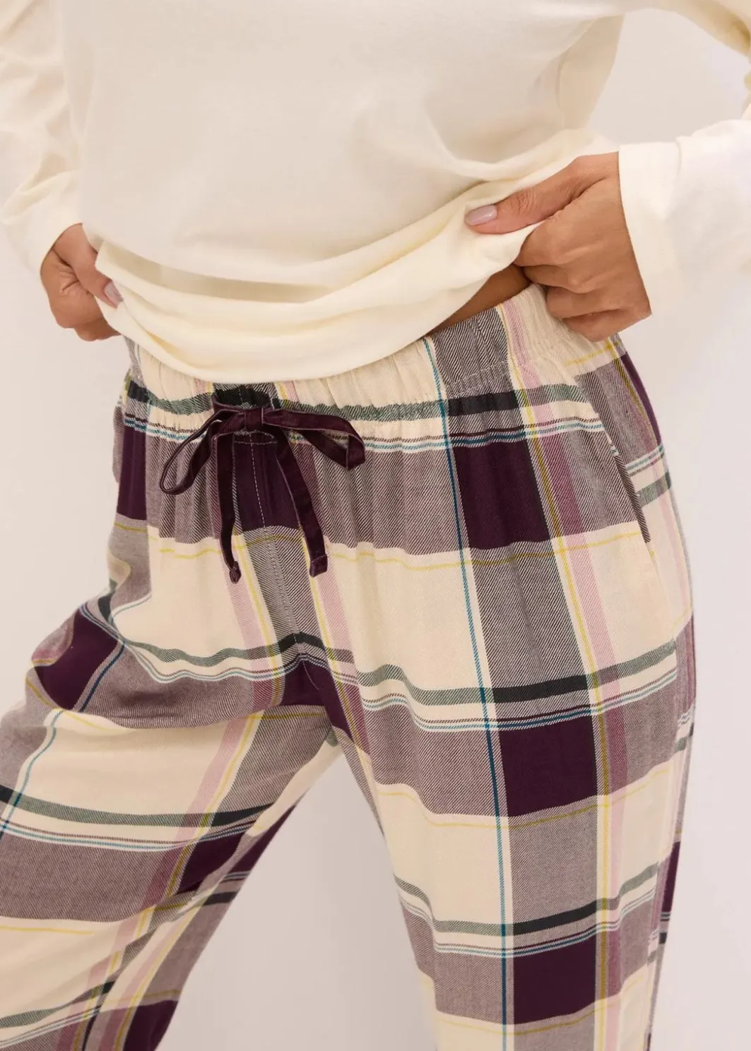 Damen bonprix Wäsche·Nachtwäsche|Nachtwäsche|Pyjama mit weicher Webhose und Geschenktasche