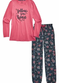 Damen bonprix Wäsche·Nachtwäsche|Nachhaltigere Materialien|Pyjama aus reiner Bio-Baumwolle