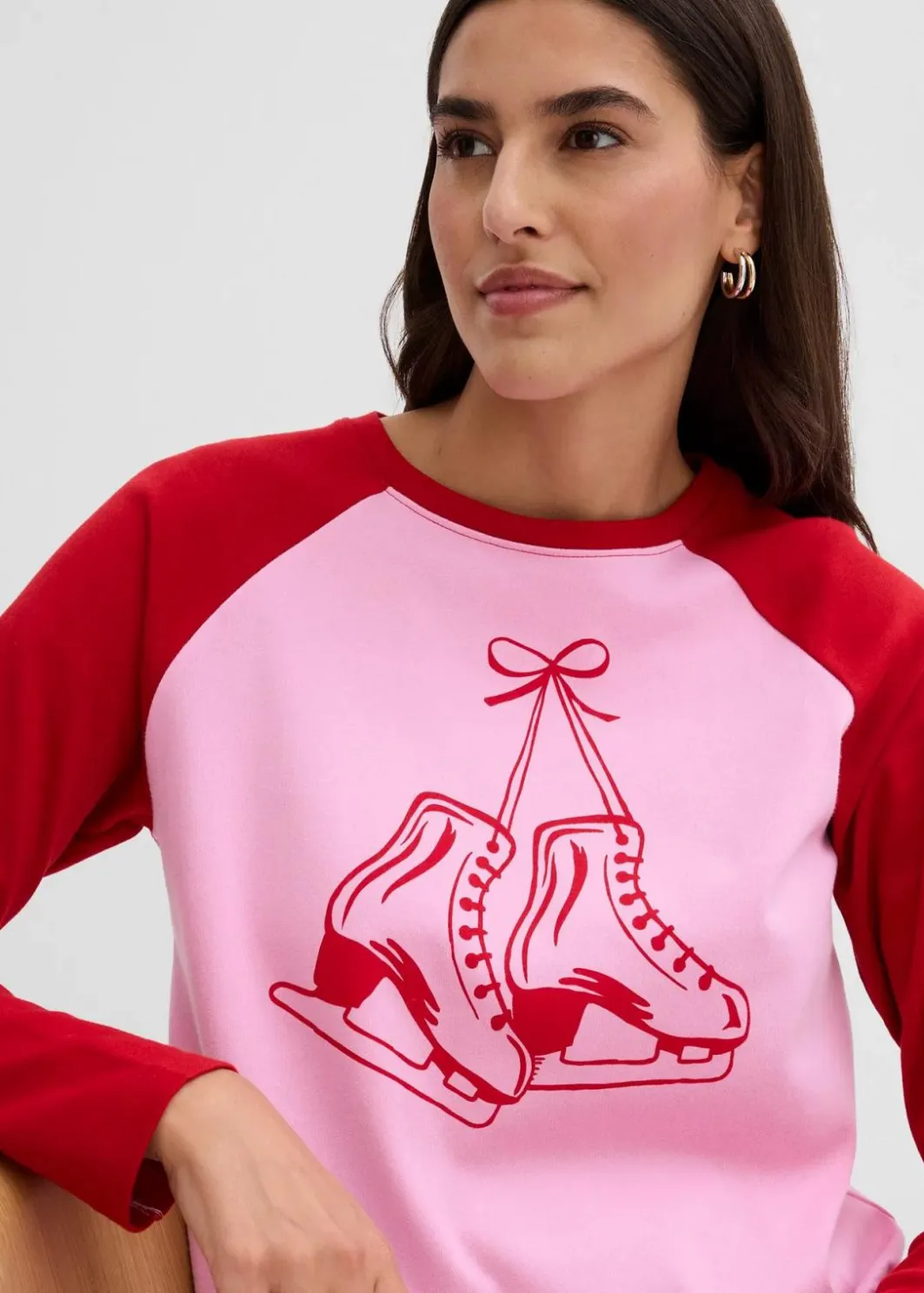 Damen bonprix Nachhaltigere Materialien|Shirts & Tops|Raglanshirt aus reiner Bio-Baumwolle