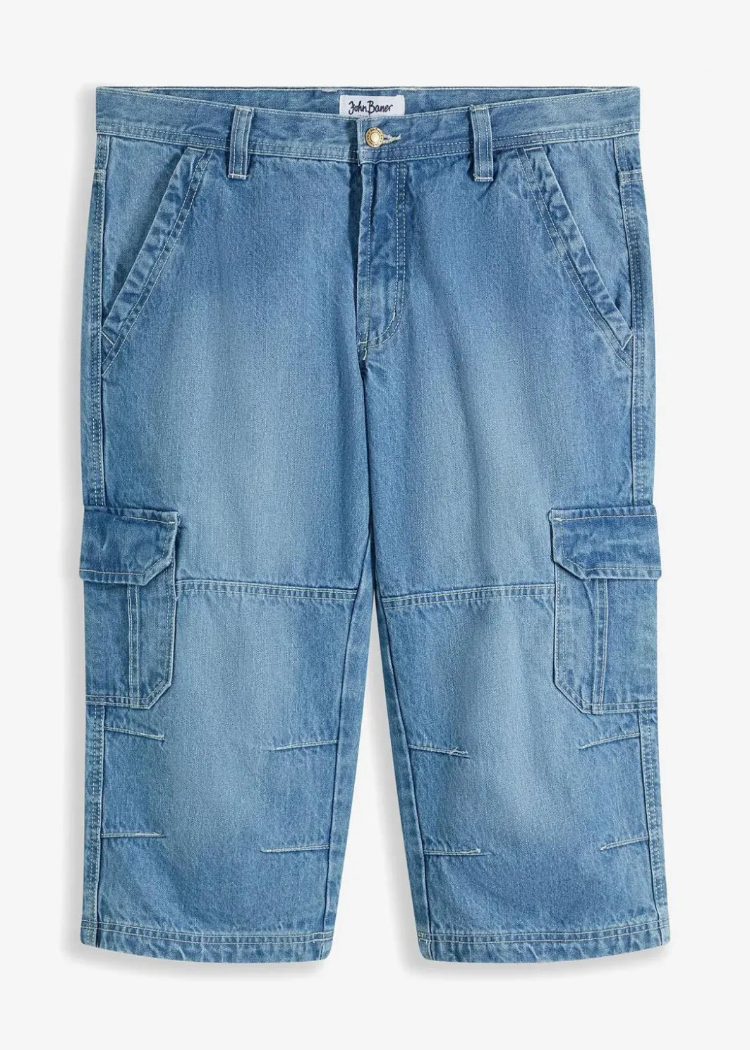 Best Regular Fit 3/4 Stretch-Cargojeans, Straight Herren Große Größen|Jeans