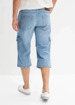 Best Regular Fit 3/4 Stretch-Cargojeans, Straight Herren Große Größen|Jeans