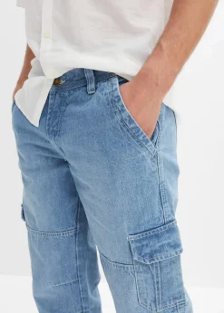 Best Regular Fit 3/4 Stretch-Cargojeans, Straight Herren Große Größen|Jeans