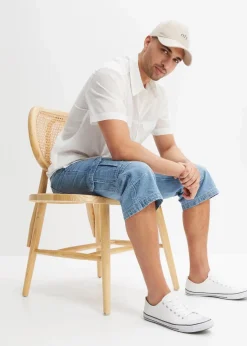Best Regular Fit 3/4 Stretch-Cargojeans, Straight Herren Große Größen|Jeans