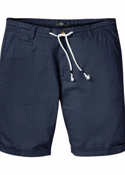 Best Regular Fit Bermuda aus luftigem Leinen-Mix Herren Hosen|Shorts