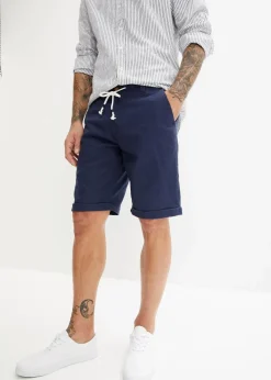 Best Regular Fit Bermuda aus luftigem Leinen-Mix Herren Hosen|Shorts