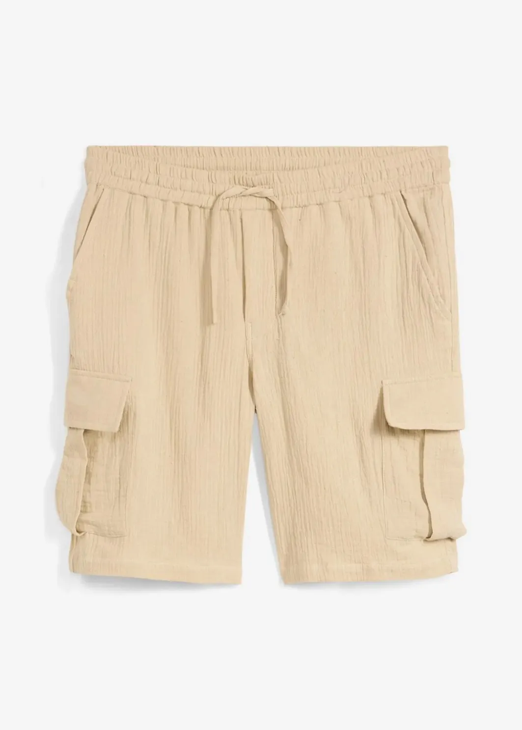 Regular Fit Bermuda aus luftigem Musselin Herren Große Größen|Shorts