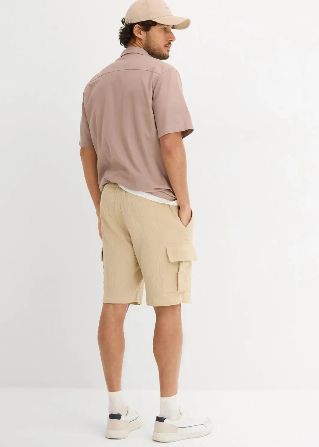 Regular Fit Bermuda aus luftigem Musselin Herren Große Größen|Shorts
