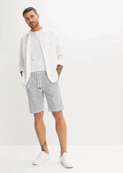 New Regular Fit Bermuda aus luftigem Leinen-Mix Herren Große Größen|Shorts