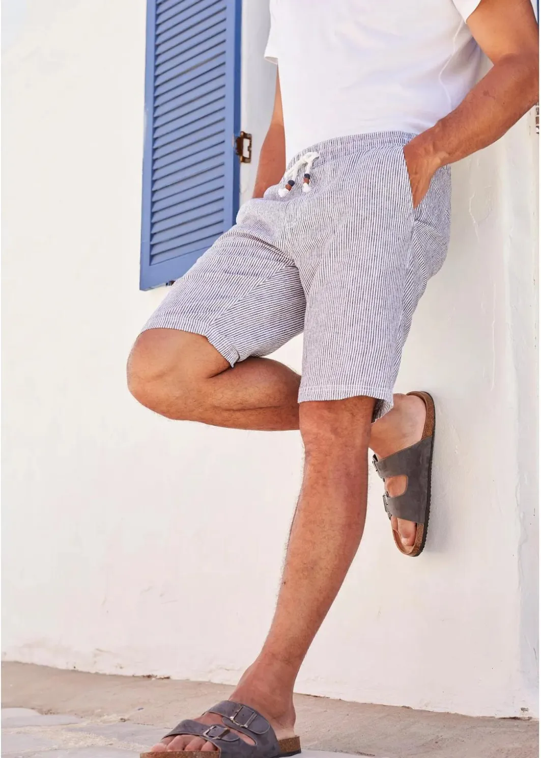 New Regular Fit Bermuda aus luftigem Leinen-Mix Herren Große Größen|Shorts