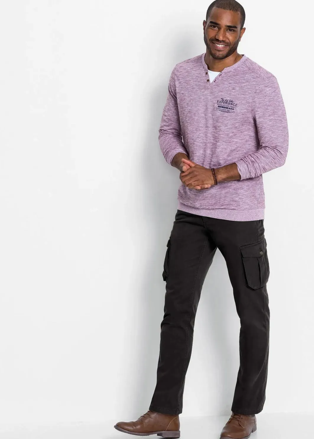 Regular Fit Cargohose aus reiner Baumwolle mit Komfortschnitt, Straight Herren Große Größen|Hosen