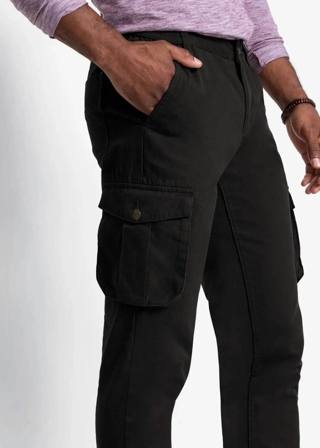 Regular Fit Cargohose aus reiner Baumwolle mit Komfortschnitt, Straight Herren Große Größen|Hosen