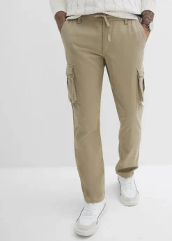 Herren bonprix Hosen|Basics|Regular Fit Cargohose aus reiner Baumwolle, Straight