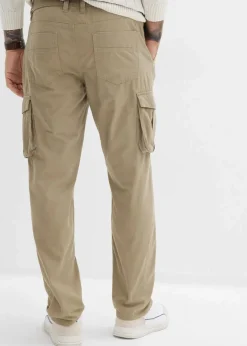 Herren bonprix Hosen|Basics|Regular Fit Cargohose aus reiner Baumwolle, Straight