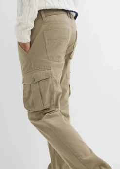 Herren bonprix Hosen|Basics|Regular Fit Cargohose aus reiner Baumwolle, Straight