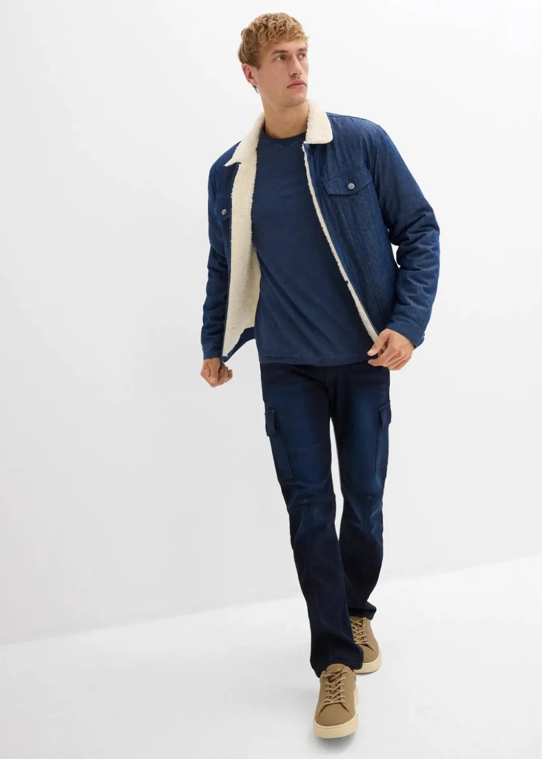 Herren bonprix Jeans|Sweat|Regular Fit Cargo-Jeans-Jogger mit Komfortbund, Straight