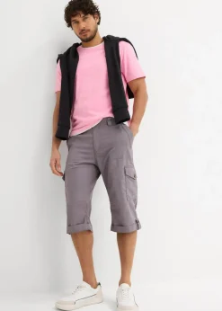 Herren bonprix Hosen|Shorts|Regular Fit Cargo-Long-Bermuda aus luftigem Leinen-Mix