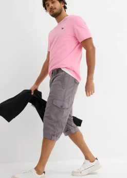 Herren bonprix Hosen|Shorts|Regular Fit Cargo-Long-Bermuda aus luftigem Leinen-Mix
