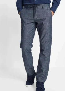 Herren bonprix Große Größen|Hosen|Regular Fit Chambray-Chinohose aus reiner Baumwolle, Straight