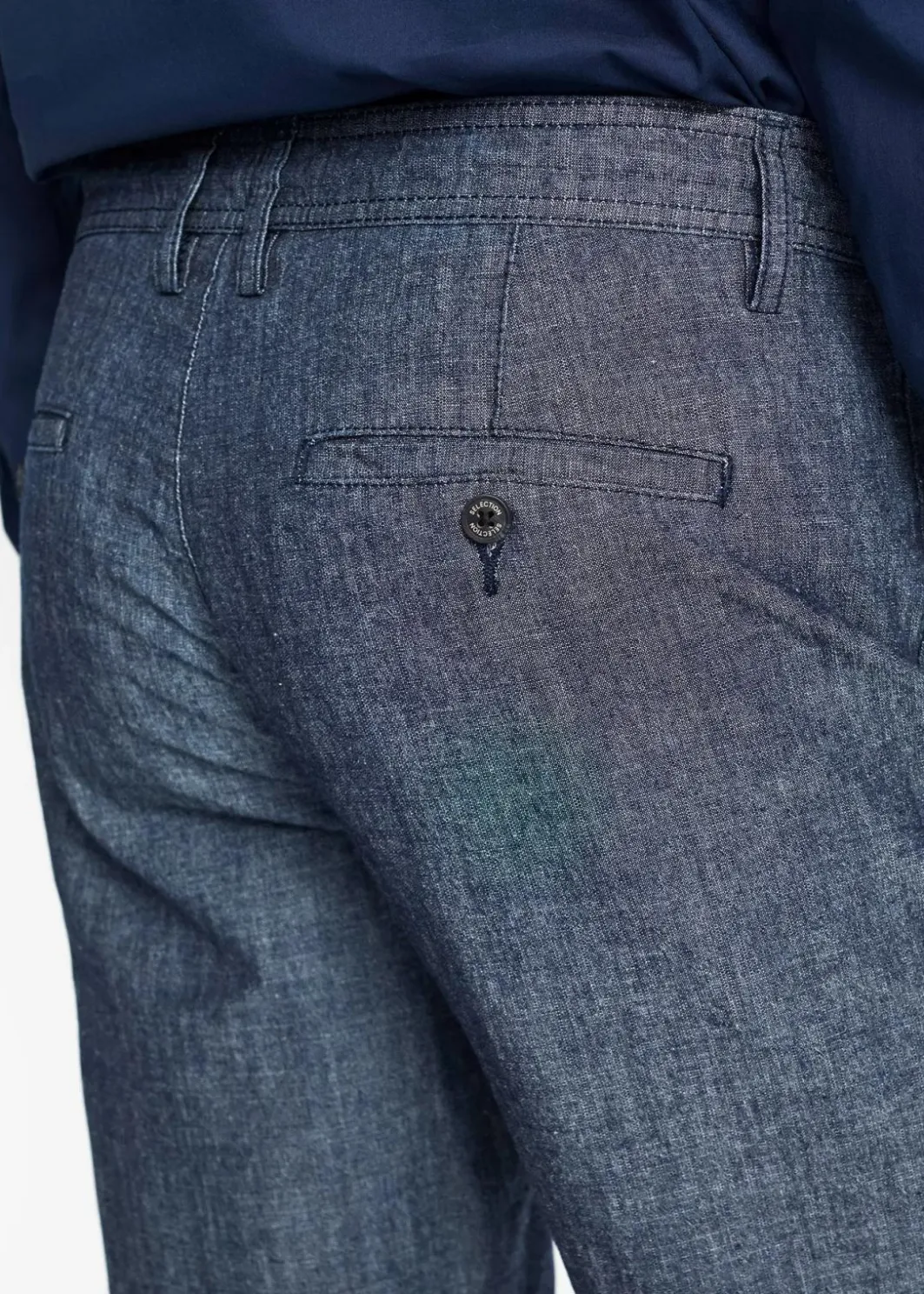 Herren bonprix Große Größen|Hosen|Regular Fit Chambray-Chinohose aus reiner Baumwolle, Straight