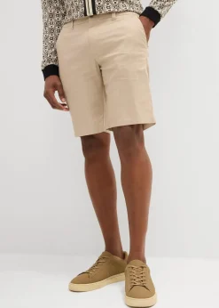 Herren bonprix Hosen|Shorts|Regular Fit Chino-Bermuda aus luftigem Leinen-Mix