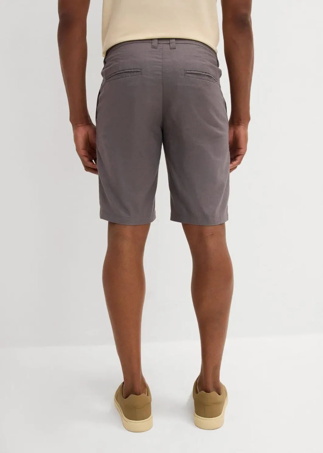 Outlet Regular Fit Chino-Bermuda aus luftigem Leinen-Mix Herren Große Größen|Shorts
