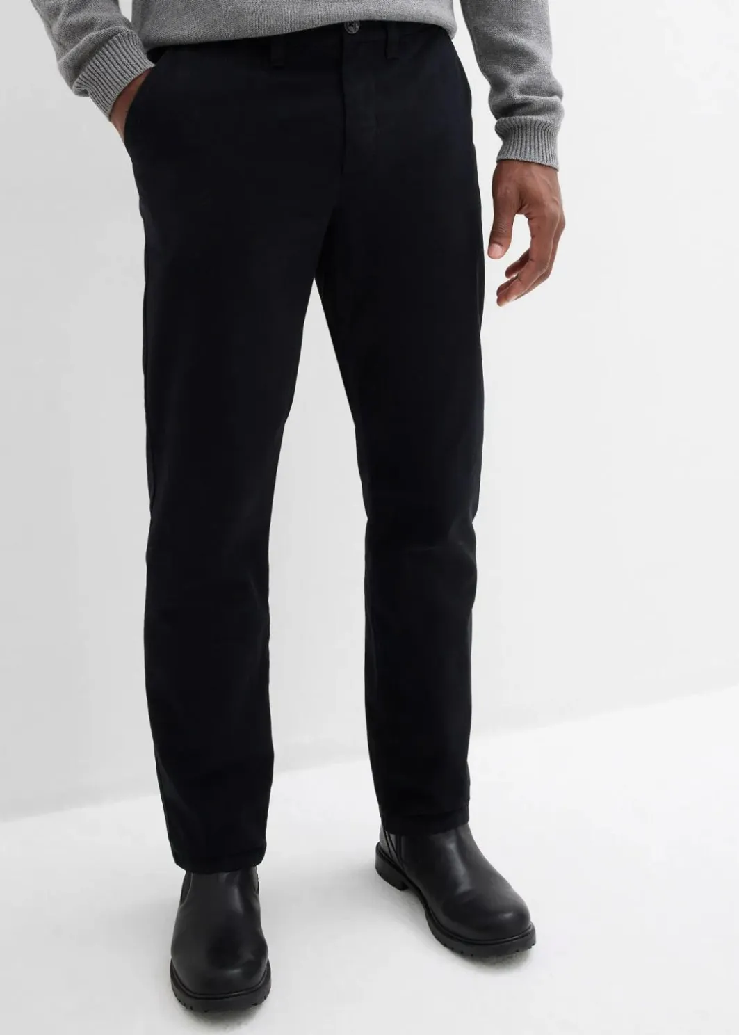 Herren bonprix Große Größen|Basics|Regular Fit Chinohose aus reiner Baumwolle, Straight