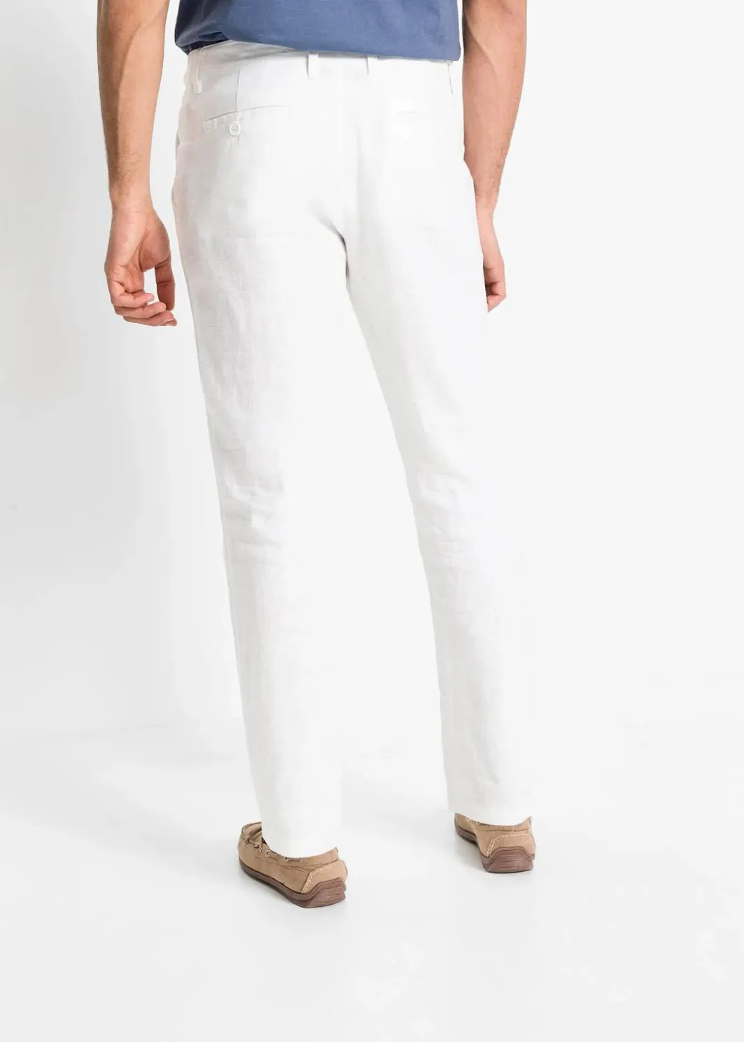 Herren bonprix Große Größen|Hosen|Regular Fit Chinohose aus reinem Leinen, Straight