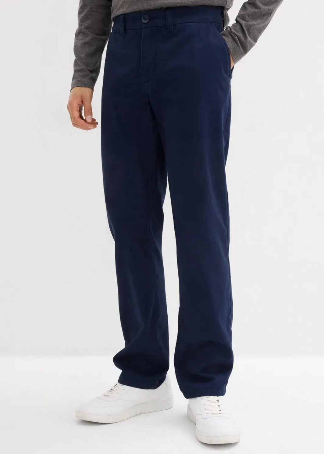 Herren bonprix Hosen|Basics|Regular Fit Chinohose aus reiner Baumwolle, Straight