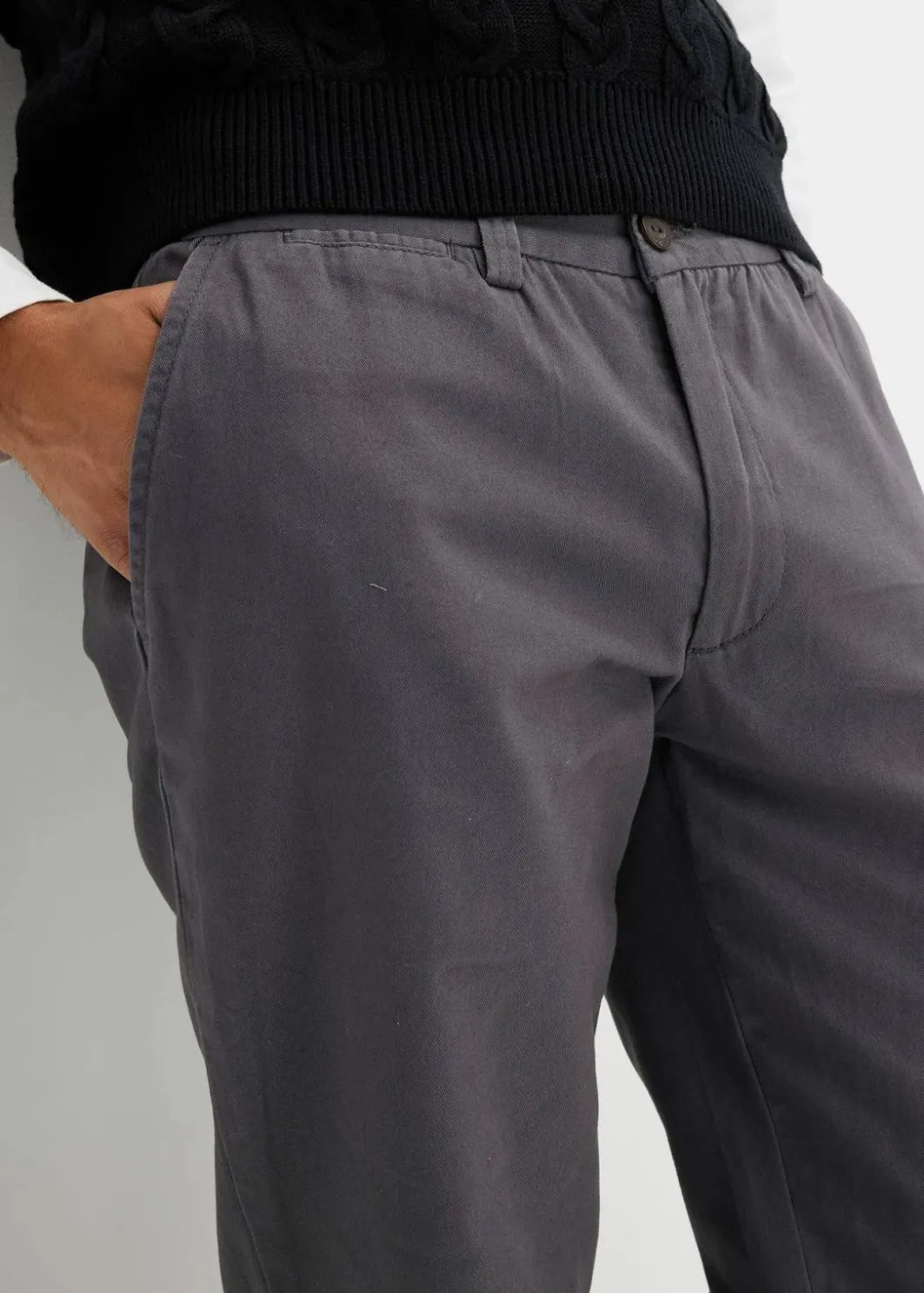 New Regular Fit Chinohose aus reiner Baumwolle, Straight Herren Hosen|Basics