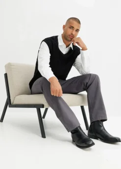 New Regular Fit Chinohose aus reiner Baumwolle, Straight Herren Hosen|Basics