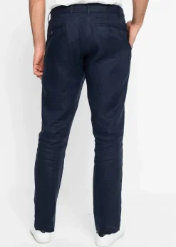 Herren bonprix Hosen|Große Größen|Regular Fit Chinohose aus reinem Leinen, Straight