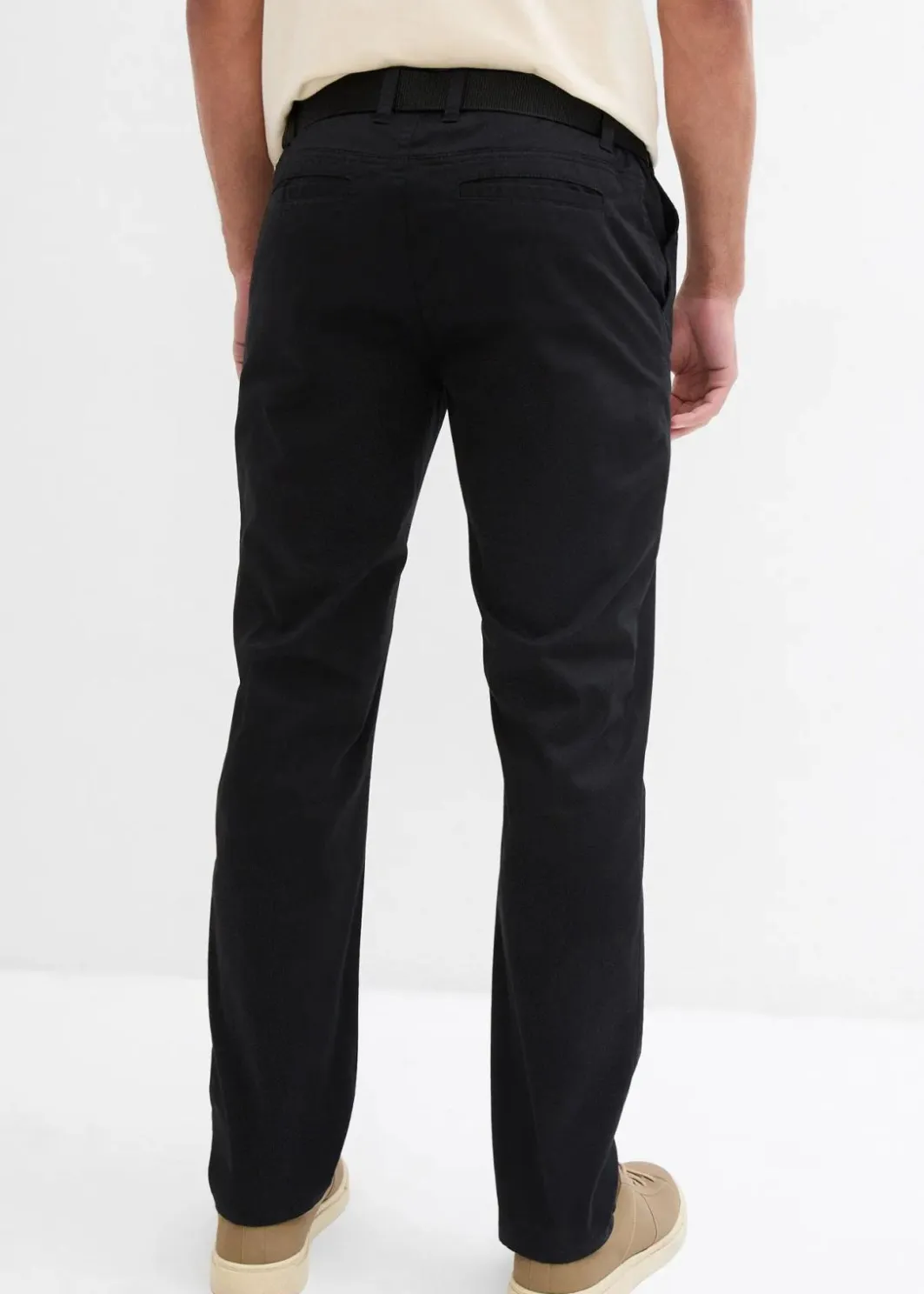 Best Regular Fit Chinohose mit Komfortbund und Gürtel, Straight Herren Große Größen|Hosen
