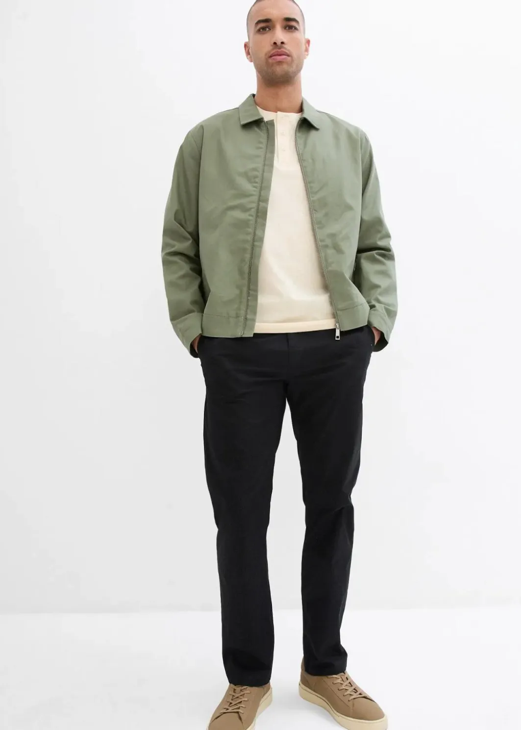 Best Regular Fit Chinohose mit Komfortbund und Gürtel, Straight Herren Große Größen|Hosen