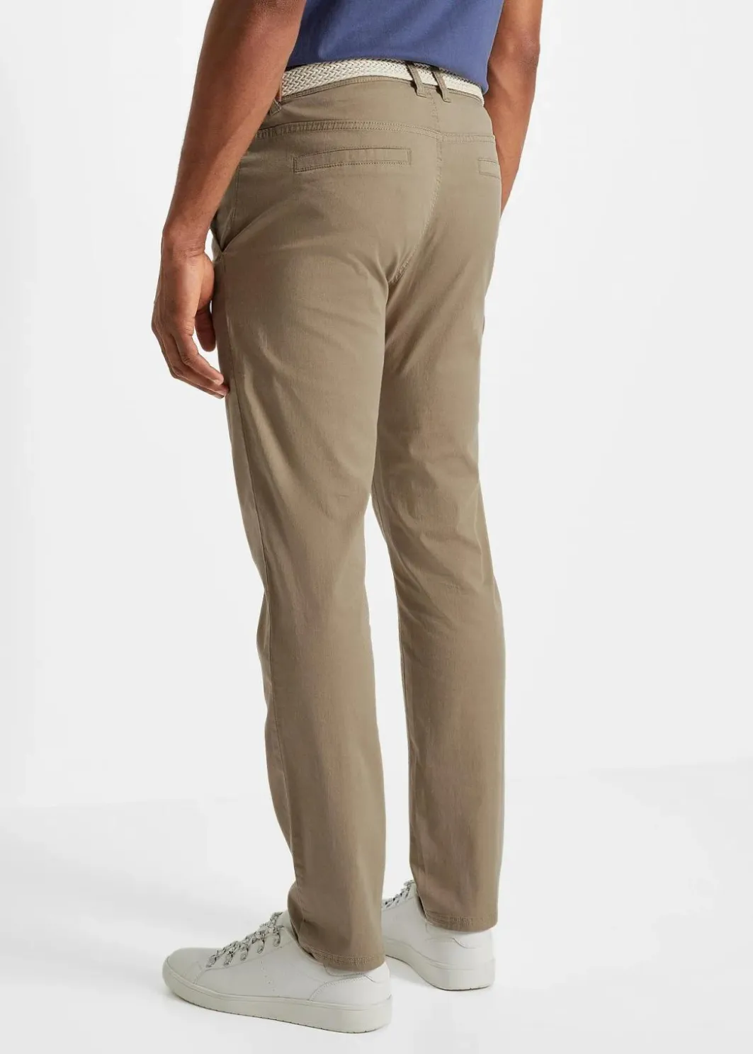 Herren bonprix Große Größen|Basics|Regular Fit Chinohose mit Komfortbund und Gürtel, Straight