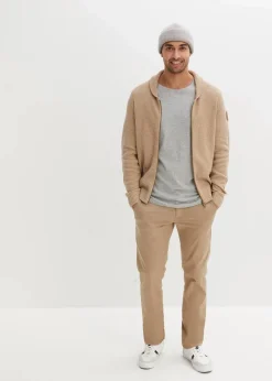 Herren bonprix Große Größen|Basics|Regular Fit Chinohose mit Komfortbund und Gürtel, Straight