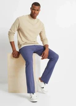 Sale Regular Fit Chinohose mit Komfortbund und Gürtel, Straight Herren Hosen|Basics