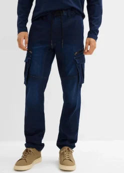 Herren bonprix Große Größen|Sweat|Regular Fit Jeans-Jogger mit Komfortbund, Straight