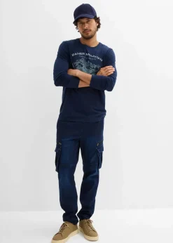 Herren bonprix Große Größen|Sweat|Regular Fit Jeans-Jogger mit Komfortbund, Straight