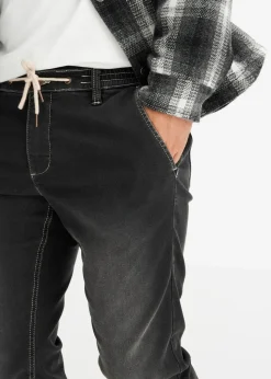 Outlet Regular Fit Jeans-Jogger mit Komfortbund, Tapered Herren Jeans|Große Größen