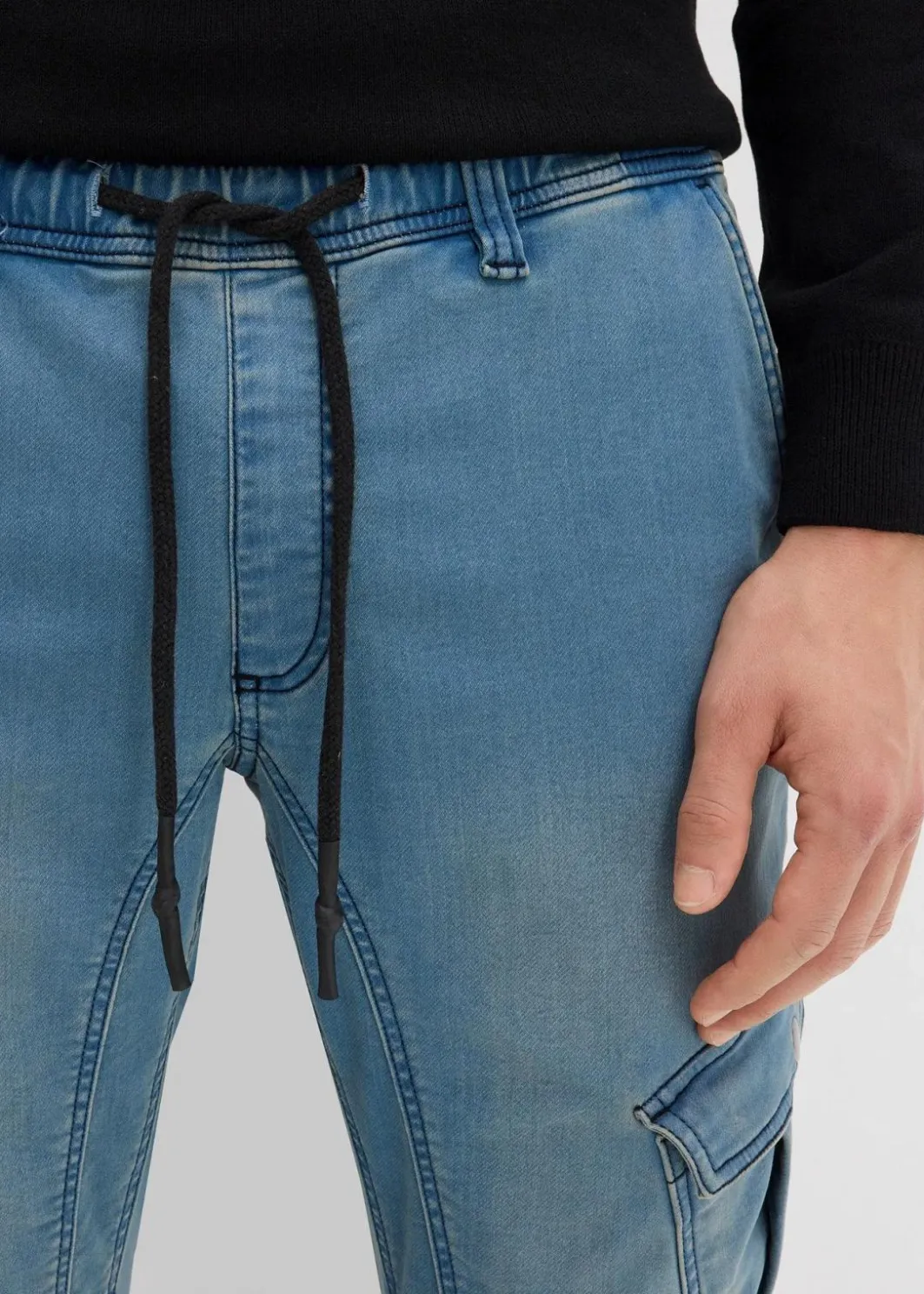 Herren bonprix Jeans|Sweat|Regular Fit Jeans-Jogger mit Komfortbund, Straight