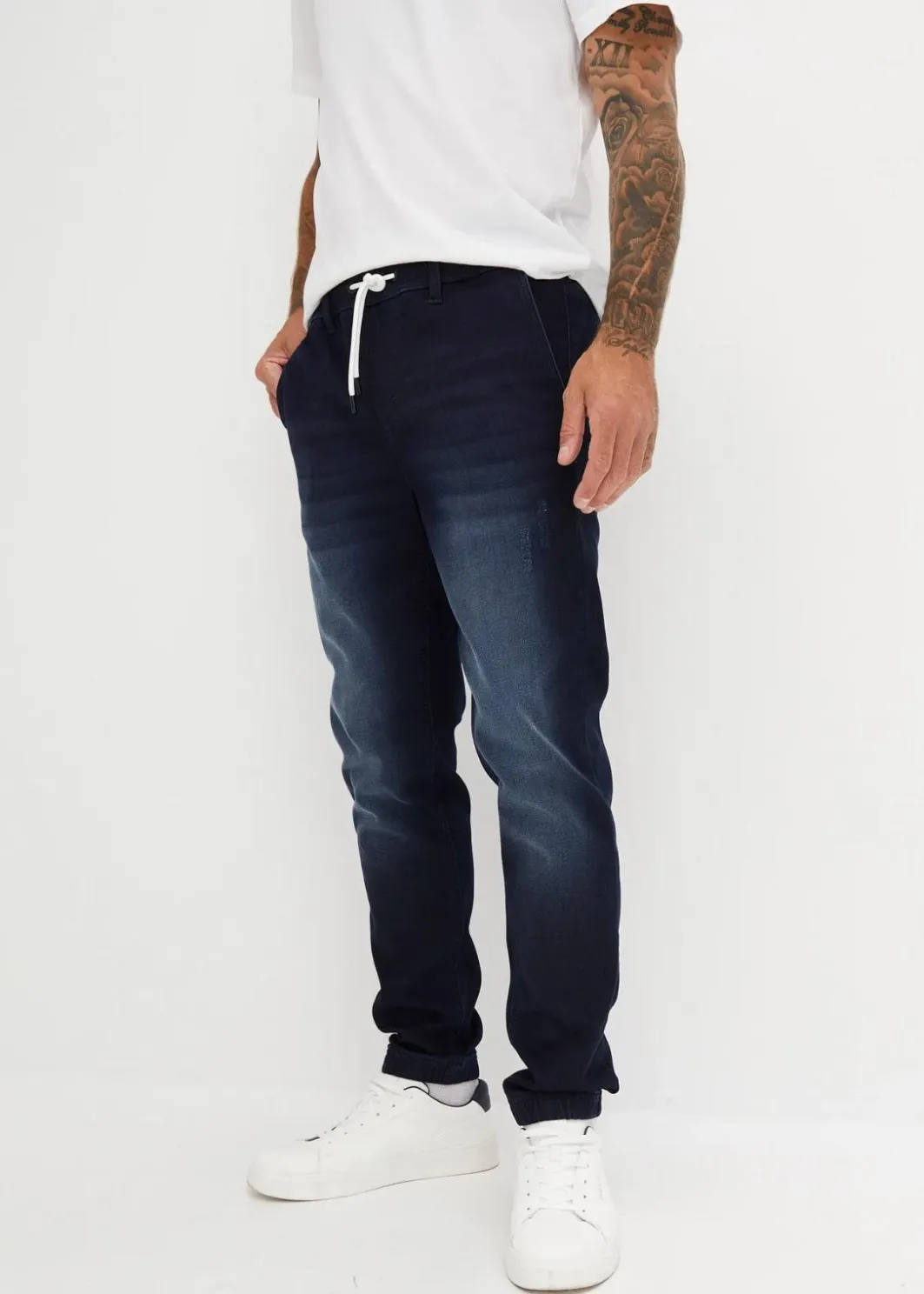 Regular Fit Jeans-Jogger mit Komfortbund, Straight Herren Große Größen|Sweat