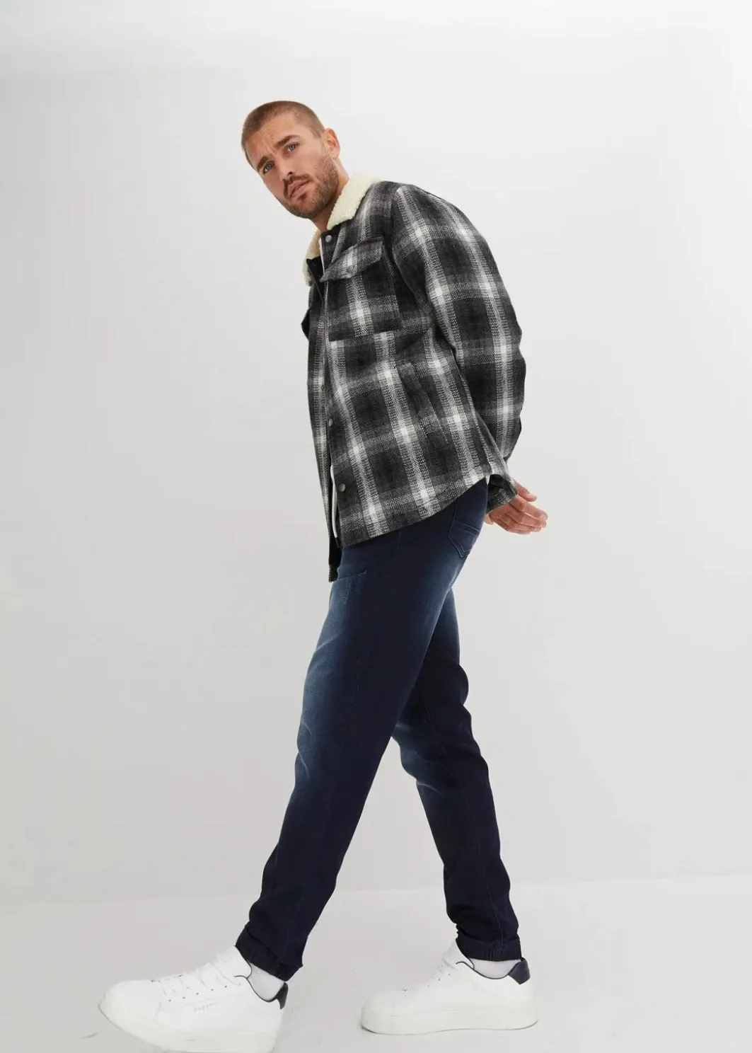Regular Fit Jeans-Jogger mit Komfortbund, Straight Herren Große Größen|Sweat